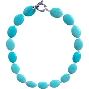 Turquoise stone necklace.
